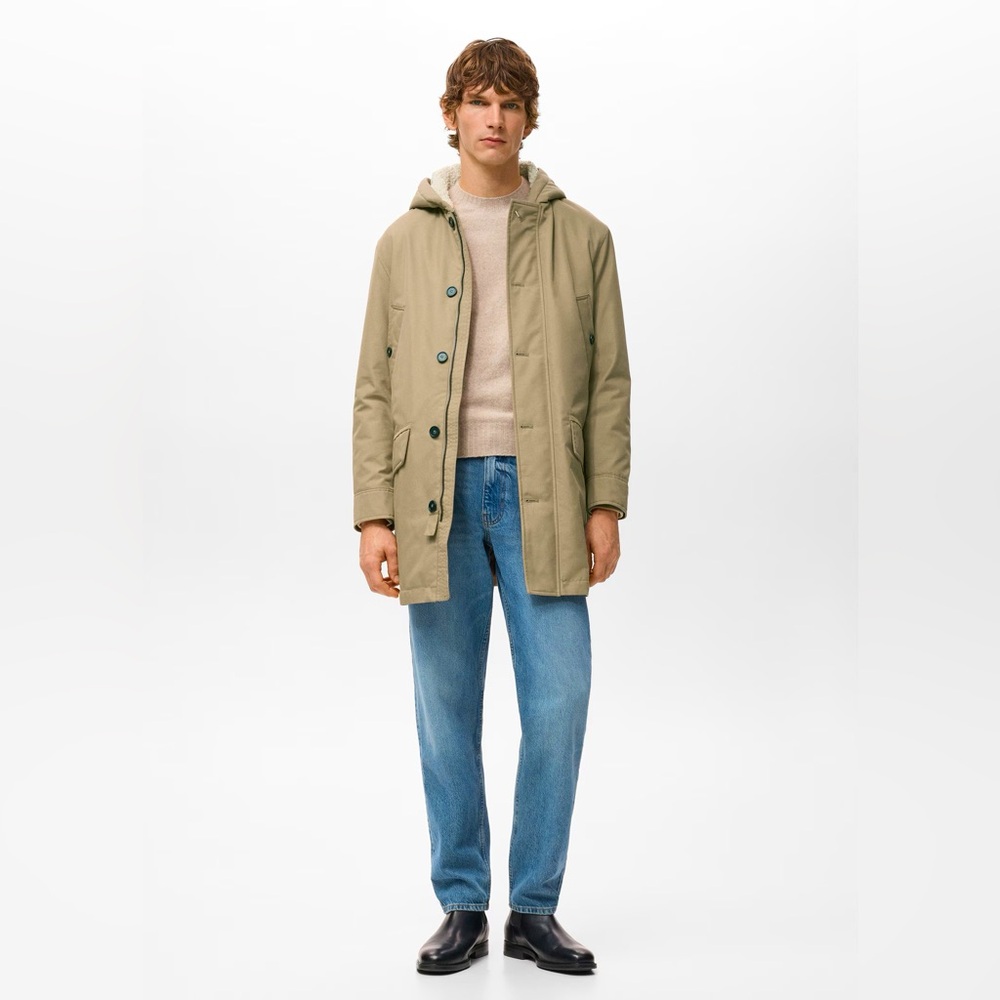 NWT MANGO Quilted Parka With Water-Repellent Hood